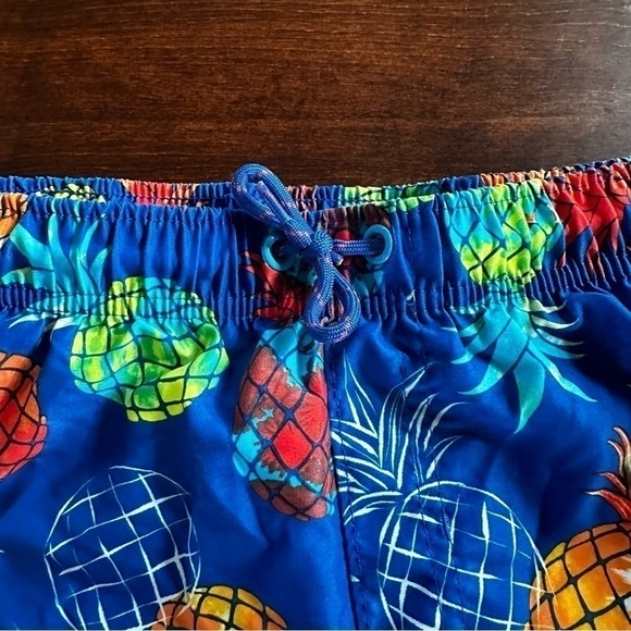 Wonder Nation Boys Pineapple Print Swim Trunks Size 10-12 Husky Blue - Picture 2 of 5